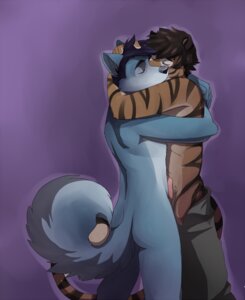 Rating: Explicit Score: 0 Tags: anthro anthro_on_anthro blue_body blue_fur bottomwear canid canine canis clothed clothing digital_media_(artwork) domestic_dog duo e621 erection eyes_closed felid fur genitals hug husky jailbird love male male/male mammal nordic_sled_dog nude open_bottomwear open_clothing open_pants pantherine pants penis romantic romantic_couple sex shaded simple_background spitz tail tiger topless User: bunchy7s