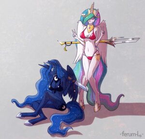 Rating: Questionable Score: 0 Tags: 2013 anthro anthrofied bikini blue_eyes blue_hair breasts clothed clothing crown cutie_mark duo e621 equid equine feathered_wings feathers female ferum-lynxx friendship_is_magic fur hair hasbro headgear hi_res horn long_hair looking_at_viewer mammal multicolored_hair my_little_pony mythological_creature mythological_equine mythology pose princess princess_celestia_(mlp) princess_luna_(mlp) purple_eyes royalty skimpy smile swimwear two-piece_swimsuit weapon white_body white_fur winged_unicorn wings User: bunchy7s