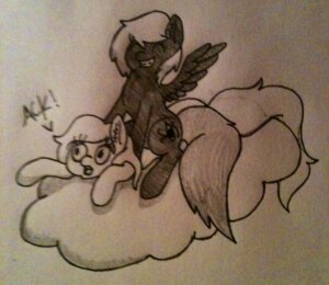 Rating: Safe Score: 0 Tags: black_and_white black_body black_fur cloud cutie_mark dark_hooves_(character) duo e621 equid equine fan_character feathered_wings feathers female feral fur hair hasbro hooves jackalopedewey male mammal monochrome my_little_pony mythological_creature mythological_equine mythology open_mouth pegasus pounce simple_background sketch sweet_key wide_eyed wings User: bunchy7s