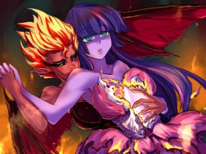 Rating: Questionable Score: 0 Tags: 4:3 bakki bat_wings blue_eyes breasts burnt_clothing cleavage clothed clothing demon demon_shimmer_(eg) dress duo e621 equestria_girls female female/female fire green_eyes hair hand_holding hasbro human humanoid hypnosis imminent_rape imminent_sex long_hair mammal membrane_(anatomy) membranous_wings mind_control my_little_pony not_furry purple_body purple_skin red_body red_skin sunset_shimmer_(eg) twilight_sparkle_(eg) wings User: bunchy7s