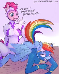 Rating: Explicit Score: 0 Tags: 4:5 anthro anthrofied badenov blue_body blue_feathers blue_fur bottomless clothed clothing dialogue duo e621 earth_pony english_text equid equine eyelashes feathered_wings feathers female female/female friendship_is_magic fur hair hasbro horse mammal multicolored_hair multicolored_tail my_little_pony mythological_creature mythological_equine mythology nipple_outline pegasus pink_body pink_fur pink_hair pinkie_pie_(mlp) pony rainbow_dash_(mlp) rainbow_hair rainbow_tail tail teeth text wings User: bunchy7s