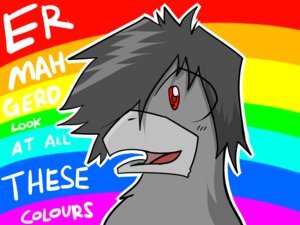 Rating: Safe Score: 0 Tags: 4:3 ambiguous_gender anthro arrwulf avian bird e621 grey_hair hair rainbow rainbow_background reaction_image red_eyes simple_background solo User: bunchy7s Rating: Safe Score: 0 Tags: 4:3 ambiguous_gender anthro arrwulf avian bird e621 grey_hair hair rainbow rainbow_background reaction_image red_eyes simple_background solo User: bunchy7s