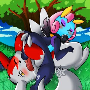 Rating: Explicit Score: 0 Tags: 69 balls barefoot black_nose blue_skin claws closed_eyes cum day erection eyeshadow fellatio fur furry_tail grass grey_fur hair illumise interspecies lying makeup male male_only multiple_males on_back oral outdoors penis pink_hair pokemon pokemon_(species) red_fur rule34 rule_63 side_view sky sucking tail testicles tree wings wink yaoi yellow_eyes zangoose User: bunchy7s