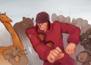 Rating: Safe Score: 0 Tags: angry armor bear bodily_fluids bovid bovine e621 elephant elephantid explosives feral giraffe giraffid grenade group haplorhine headgear helmet horn human male mammal monkey ossicone primate proboscidean proboscis_(anatomy) punch rodent sciurid soldier_(team_fortress_2) surprised team_fortress_2 tears tree_squirrel trunk_(anatomy) tusks unknown_artist valve valve_corporation violence weapon yak User: bunchy7s