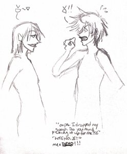 Rating: Questionable Score: 0 Tags: 2boys animorphs black_and_white dialogue english_text male male_only marco_(animorphs) no_legs rough_sketch rule34 sketch teasing tobias_(animorphs) upper_body User: bunchy7s