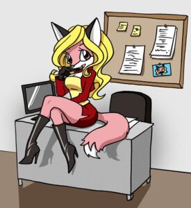 Rating: Safe Score: 0 Tags: anthro big_eyes biped blonde_hair boots bulletin_board canid canine chair clothed clothing crossed_legs desk detailed_background dipstick_tail e621 electronics female footwear fox fully_clothed fur furniture hair high_heeled_boots high_heels information_board inside mammal markings maureen_fox monitor multicolored_tail my_cage office pink_body pink_fur red_fox shoes sitting solo table tail tail_markings true_fox unknown_artist white_body white_fur white_tail_tip User: bunchy7s Rating: Safe Score: 0 Tags: anthro big_eyes biped blonde_hair boots bulletin_board canid canine chair clothed clothing crossed_legs desk detailed_background dipstick_tail e621 electronics female footwear fox fully_clothed fur furniture hair high_heeled_boots high_heels information_board inside mammal markings maureen_fox monitor multicolored_tail my_cage office pink_body pink_fur red_fox shoes sitting solo table tail tail_markings true_fox unknown_artist white_body white_fur white_tail_tip User: bunchy7s