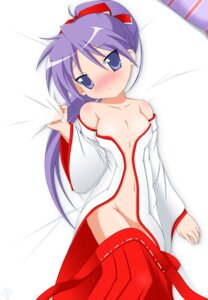Rating: Questionable Score: 0 Tags: female female_only hakama human japanese_clothes kagami_hiiragi lucky_star miko no_panties purple_hair rodori_gesu rule34 solo undressing User: bunchy7s