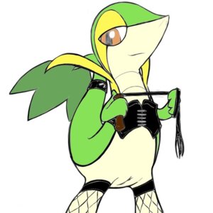 Rating: Explicit Score: 0 Tags: 1:1 clothing corset dominatrix e621 female feral fishnet_clothing generation_5_pokemon genitals leather legwear lingerie nintendo pokemon pokemon_(species) red_eyes sildre simple_background snivy solo stockings tail topwear vulva whip white_background User: bunchy7s