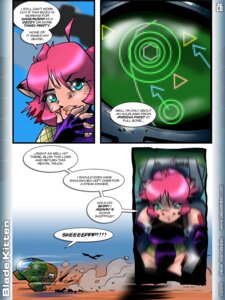 Rating: Safe Score: 0 Tags: 2009 3:4 animal_humanoid anthro armor blade_kitten cat_humanoid clothed clothing comic digital_media_(artwork) domestic_cat duo e621 felid felid_humanoid feline feline_humanoid felis female humanoid kit_ballard mammal mammal_humanoid skiffy_(blade_kitten) solo_focus steve_stamatiadis unconvincing_armor User: bunchy7s