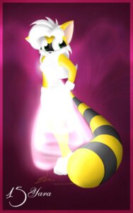 Rating: Safe Score: 0 Tags: alquicira anthro border e621 felid female fur mammal procyonid raccoon simple_background solo tail yara yellow_body yellow_fur User: bunchy7s