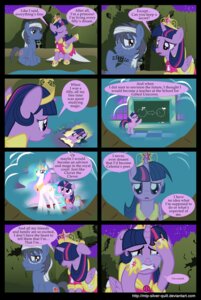 Rating: Safe Score: 0 Tags: 2014 absurd_res apple bodily_fluids book clutterstep_(oc) comic crown crying e621 earth_pony english_text equid equine eyes_closed eyewear fan_character feathered_wings feathers female feral food friendship_is_magic frown fruit glasses group hair hasbro headgear hi_res horn horse long_hair looking_back male mammal mlp-silver-quill my_little_pony mythological_creature mythological_equine mythology plant pony princess_celestia_(mlp) purple_body purple_feathers royalty scroll smile tears teeth text twilight_sparkle_(mlp) url white_body white_feathers winged_unicorn wings User: bunchy7s