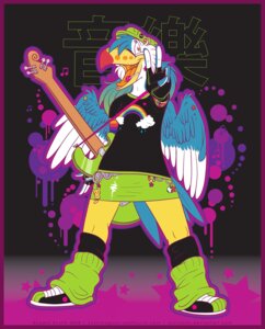 Rating: Safe Score: 0 Tags: alternative_fashion angela_austin anjila anthro anzen avian bass_guitar beak bird border candy cheerful clothing colorful_theme cyberpop decora_(fashion) dessert e621 feathered_wings feathers female food gesture gloves guitar hand_gesture handwear j-fashion leg_warmers legwear lollipop musical_instrument orange_eyes piciform plucked_string_instrument purple_border rainbow smile solo sparklefur string_instrument toucan v_sign wings y2k_(graphic_design) User: bunchy7s