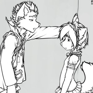 Rating: Safe Score: 0 Tags: 1:1 addickted anthro arm_support bell bottle bottomwear canid canine canis clothed clothing collar container crossdressing duo e621 femboy jacket kabedon line_art male male/male mammal monochrome skirt tail topwear wolf young young_anthro User: bunchy7s