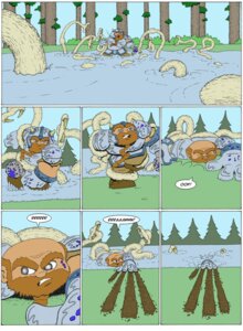 Rating: Safe Score: 0 Tags: armor beard clothing comic dialogue dwarf e621 english_text facial_hair goblins headgear helmet hi_res humanoid male tentacles text thunt water weapon User: bunchy7s