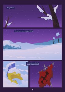 Rating: Safe Score: 0 Tags: 2012 armor banner comic e621 english_text ensign goatanimedatingsim hasbro headgear helmet hi_res my_little_pony night outside plant sky snow star starry_sky sunset text tree winter wood zero_pictured User: bunchy7s