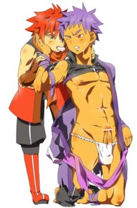 Rating: Explicit Score: 0 Tags: 2boys cum cum_on_body cum_on_self erection food fundoshi grey_eyes kneeling kouji_kagoshima kousuke_fukuoka kyushu_sentai_danjija male male_only muscles nipples open_clothes pants_down penis purple_hair red_eyes red_hair rule34 shirt_lift yaoi User: bunchy7s