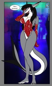 Rating: Safe Score: 0 Tags: 2012 4_toes absurd_res alpha_channel anthro aquatic armwear biped black_hair breasts clothing dated dialogue digital_media_(artwork) e621 ear_piercing english_text feet female fingers fish hair hi_res humanoid_feet jewelry long_hair looking_at_viewer markings mole_(marking) necklace non-mammal_breasts piercing plantigrade purple_eyes shark small_waist smile solo sparkles standing tail text toes walter_sache User: bunchy7s