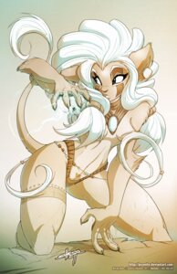 Rating: Questionable Score: 0 Tags: anthro biped braided_hair claws clothed clothing convenient_censorship djandora djeneba e621 ear_piercing facial_markings felid female green_eyes hair head_markings jesonite jewelry kneeling lion long_hair magic mammal markings navel pantherine piercing skimpy solo tail tribal wet white_hair wide_hips User: bunchy7s