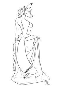 Rating: Questionable Score: 0 Tags: anthro asian_clothing black_and_white canid canine chopsticks clothed clothing dipstick_tail e621 east_asian_clothing female fox hair hair_bun hi_res japanese_clothing kimono line_art mammal markings monochrome rear_view smile solo tail tail_markings tkitty topless User: bunchy7s