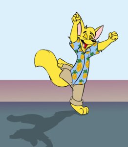 Rating: Safe Score: 0 Tags: 3_toes 4_fingers anthro arms_above_head barefoot biped black_nose bottomwear canid canine clothed clothing dancing e621 eyes_closed feet fingers fist fox front_view fully_clothed fur goldenrod goldenrod_(artist) hair hi_res male mammal on_one_leg open_mouth open_smile pants shirt short_hair smile solo standing tail toes toony topwear yellow_body yellow_fur User: bunchy7s