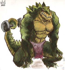 Rating: Safe Score: 0 Tags: alligator alligatorid anthro aokamidu biped bottomwear claws clothed clothing crocodilian dumbbell e621 exercise fangs grin holding_object loincloth looking_at_viewer male muscular muscular_anthro muscular_male reptile scalie smile solo standing tail teeth topless weightlifting weights workout yellow_eyes User: bunchy7s