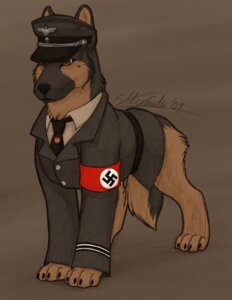 Rating: Safe Score: 0 Tags: 2009 4_toes accessory armband black_nose bottomless brown_background brown_body brown_eyes brown_fur canid canine canis claws clothed clothing digitigrade domestic_dog e621 feet feral fur german_shepherd gizgiz hat headgear headwear herding_dog jacket lol_comments male mammal military nazi necktie pastoral_dog peaked_cap shirt simple_background solo swastika tail toe_claws toes topwear uniform xanderiffic User: bunchy7s Rating: Safe Score: 0 Tags: 2009 4_toes accessory armband black_nose bottomless brown_background brown_body brown_eyes brown_fur canid canine canis claws clothed clothing digitigrade domestic_dog e621 feet feral fur german_shepherd gizgiz hat headgear headwear herding_dog jacket lol_comments male mammal military nazi necktie pastoral_dog peaked_cap shirt simple_background solo swastika tail toe_claws toes topwear uniform xanderiffic User: bunchy7s