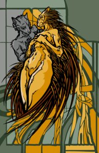Rating: Questionable Score: 0 Tags: anthro art_nouveau canid canine duo e621 female male male/female mammal nude porcupine pseudo_manitou quills_(anatomy) restricted_palette rodent User: bunchy7s