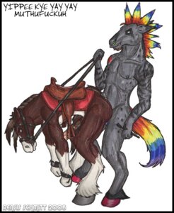 Rating: Explicit Score: 0 Tags: 2008 2boys anthro bondage equine fur furry furry_only gay hair halter handcuffs hooves horse jewelry male male_only mohawk nose_ring penis rainbow reins rensis_schmitt rule34 saddle sketch stirrups tail text white_background User: bunchy7s