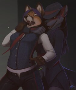 Rating: Safe Score: 0 Tags: accessory anthro battery button_(fastener) canid canine chokehold claws clothed clothing duo e621 female fox fur hair hat headgear headlock headwear mammal necktie neeedle open_mouth pin_stripe purple_hair restrained scared smile syringe topwear vest User: bunchy7s