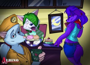 Rating: Safe Score: 0 Tags: albi_the_rat albinoart anthro breasts cake canid canine canis clothing dessert e621 female food fur green_hair group hair hasko hat headgear headwear ice_cream inside looking_at_viewer mammal moon murid murine purple_body purple_fur rat rodent small_breasts tattoo white_body white_fur wolf User: bunchy7s