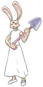 Rating: Safe Score: 0 Tags: 3_eyes anthro bludgeony_caneshovel clothed clothing dress e621 female lagomorph leporid mammal multi_eye rabbit ruby_(rq) ruby_quest shovel simple_background solo tools unknown_artist white_background User: bunchy7s