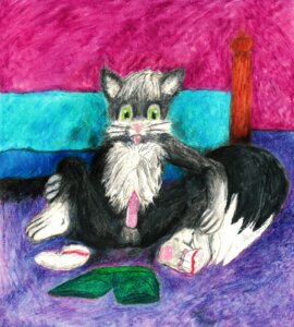 Rating: Explicit Score: 0 Tags: anthro clothing dirtyclosetent domestic_cat e621 erection felid feline felis footwear fuzzy genitals legwear male mammal mephitid nude pastel_(artwork) penis poe skunk socks solo tail traditional_media_(artwork) User: bunchy7s