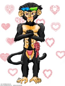 Rating: Questionable Score: 0 Tags: 2012 3:4 bottomwear clothing e621 ekoi1995 ekoi_(ekoi1995) eyewear feet glasses hair haplorhine hi_res loincloth male mammal monkey prehensile_feet primate pubes ribbons solo text toes url User: bunchy7s