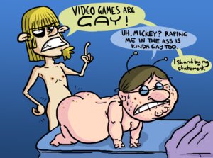 Rating: Explicit Score: 0 Tags: 2boys all_fours anal anal_sex artist_request biting_lip brown_hair duo english_text eric_(wgj4k) hotdiggedydemon male male_only mickey_the_dick nude overweight overweight_male penetration rape rule34 sex simple_background text wacky_game_jokez_4_kidz yaoi User: bunchy7s