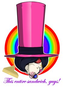 Rating: Safe Score: 0 Tags: albino albinoart brendy_mctrenndy clothing collar e621 english_text female food hat headgear headwear hi_res looking_at_viewer mammal murid murine rainbow rat red_eyes rodent solo star text tongue User: bunchy7s