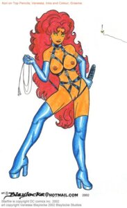 Rating: Explicit Score: 0 Tags: 1girls 2002 bdsm bdsm_gear bdsm_outfit blaylocke character_name dc dc_comics female female_only femdom green_eyes imminent_sex koriand'r new_teen_titans orange_skin red_hair rule34 signature smooth_skin solo starfire starfire_(classic) starfire_(comics) teen_titans text User: bunchy7s