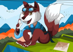 Rating: Safe Score: 0 Tags: 2_tails anthro canid canine car clothing e621 eyewear fire_island_entertainment fox goggles male mammal maxamilion_the_fox multi_tail rebeca scarf shirt solo tail topwear vehicle vest User: bunchy7s
