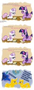 Rating: Safe Score: 0 Tags: absurd_res comic cutie_mark dtcx97 e621 english_text equid equine eyewear female feral food friendship_is_magic fur glasses hair hasbro hi_res honey_(food) horn magic mammal multicolored_hair my_little_pony mythological_creature mythological_equine mythology princess_cadance_(mlp) princess_luna_(mlp) purple_body purple_fur purple_hair quadruped reading shining_armor_(mlp) sticky sweetie_belle_(mlp) tail text twilight_sparkle_(mlp) two_tone_hair unicorn url young young_feral User: bunchy7s