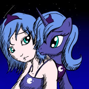 Rating: Safe Score: 0 Tags: 1:1 alternate_species duo e621 equid equine female feral friendship_is_magic hasbro horn horse human humanized low_res mammal my_little_pony pony princess_luna_(mlp) snus User: bunchy7s