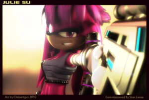 Rating: Safe Score: 0 Tags: 2010 3d_(artwork) anthro archie_comics breasts digital_media_(artwork) e621 echidna female gun hair julie-su looking_at_viewer mammal monotreme one-dimensional-man purple_eyes purple_hair ranged_weapon sega smile solo sonic_the_hedgehog_(archie) sonic_the_hedgehog_(comics) sonic_the_hedgehog_(series) weapon User: bunchy7s