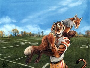 Rating: Safe Score: 0 Tags: 4:3 american_football anthro ball blotch canid canine chevali_firebirds clothed clothing cloud cuddling detailed_background devlin_miski duo e621 feet felid forester_universe fox fully_clothed gridiron_ball hi_res hindpaw holding_ball holding_object interspecies love male male/male mammal official_art out_of_position outside pantherine paws red_fox romantic romantic_couple sky sport tail tiger true_fox wallpaper wiley_farrel User: bunchy7s