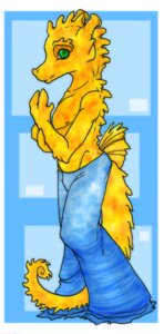 Rating: Safe Score: 0 Tags: 3_fingers anthro aquatic biped bottomwear clothed clothing e621 fingers fish green_eyes looking_aside looking_at_viewer male orange_body orange_skin pants seahorse solo standing syngnathid syngnathiform tail tail_between_legs topless zeriara User: bunchy7s