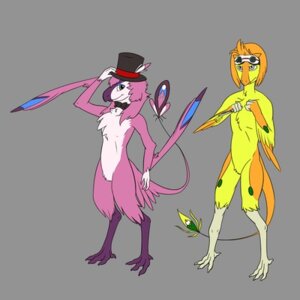 Rating: Safe Score: 0 Tags: 1:1 ambiguous_gender anthro avian bird clothing duo e621 eyewear feathers flat_colors goggles hat headgear headwear kaven kp-yoshi low_res nevrean priley User: bunchy7s