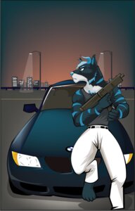 Rating: Safe Score: 0 Tags: 4_toes 5_fingers anthro barefoot belt biped black_body black_fur blue_body blue_eyes blue_fur blue_hair blue_nose bmw bottomwear bovid bovine canid canine canis car cattle clothed clothing digitigrade e621 feet felid fingers front_view frown fully_clothed fur hair holding_object holding_weapon horn hybrid liger lion lobodelamuerte lobodelamuerte_(character) looking_aside male mammal night pantherine pants pose shirt short_hair sky solo street_lamp stripes tank_top toes topwear vehicle weapon white_body white_fur wolf User: bunchy7s