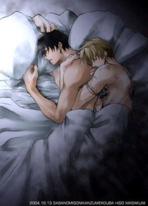 Rating: Questionable Score: 0 Tags: 2boys bed black_hair blonde_hair dark gay hug lowres male male_only masakuni_higo multiple_boys multiple_males nicholas_d_wolfwood nude pillows rule34 sheets sleeping tattoo tattoos trigun vash_the_stampede yaoi User: bunchy7s