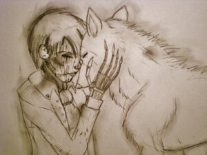 Rating: Safe Score: 0 Tags: 4:3 canid canine canis cuddling duo e621 female feral grandfathered_content graphite_(artwork) hi_res human mammal micronaut monochrome romantic romantic_couple sepia simple_background traditional_media_(artwork) wolf User: bunchy7s