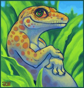Rating: Safe Score: 0 Tags: ambiguous_gender claws e621 gecko glowing glowing_eyes green_eyes lizard no_pupils orange_sclera power_symbol pupils reptile scalie solo spots symbol-shaped_pupils trisha_wilson unusual_pupils User: bunchy7s