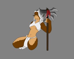 Rating: Questionable Score: 0 Tags: 5:4 anthro axe bottomwear bovid caprine clothed clothing e621 female loincloth mammal melee_weapon morose_ambrose skimpy solo weapon User: bunchy7s