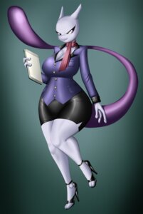 Rating: Safe Score: 0 Tags: 3_fingers ankle_strap_heels anthro anthrofied big_breasts biped black_bottomwear black_clothing black_footwear black_high_heels black_skirt bottomwear breasts business_attire business_suit businesswear clipboard clothing crovirus e621 fan_character felid female fingers footwear generation_1_pokemon grey_body grey_skin hi_res high_heeled_sandals high_heels legendary_pokemon mammal mature_anthro mature_female mew_tuely_(fan_character) mewtwo milftwo nintendo pencil_skirt pokemon pokemon_(species) pokemorph purple_body purple_skin purple_tail red_scarf sandals scarf secretary shoes skirt solo suit tail thick_thighs wide_hips User: bunchy7s
