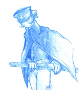 Rating: Safe Score: 0 Tags: anthro atlus colored_pencil_(artwork) cosplay demon e621 fairy katana kuzunoha_raidou male megami_tensei melee_weapon narffet sega simple_background solo sword traditional_media_(artwork) weapon white_background User: bunchy7s
